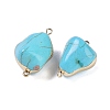 Synthetic Turquoise Connector Charms KK-F868-31G-2