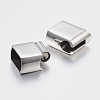 Tarnish Resistant Rectangle 304 Stainless Steel Magnetic Clasps with Glue-in Ends STAS-I037-14-3