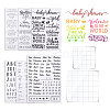 Globleland 6 Sheets 6 Styles Word PVC Plastic Stamps DIY-GL0004-99-1