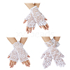 SUPERFINDINGS 3 Pairs 3 Style Flower Pattern Lace Gloves AJEW-FH0004-29-1