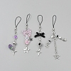 4Pcs 4 Styles Bowknot Acrylic & Star Alloy Pendant Decorations HJEW-WH20021-07A-1