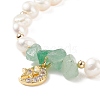 Gemstone Chips & Pearl Beaded Bracelet BJEW-JB08236-5