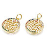 Brass Micro Pave Colorful Cubic Zirconia Pendants ZIRC-N039-189-NF-3