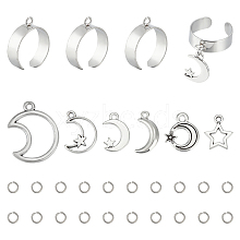 Unicraftale DIY Charms Cuff Ring Making Kit DIY-UN0004-86