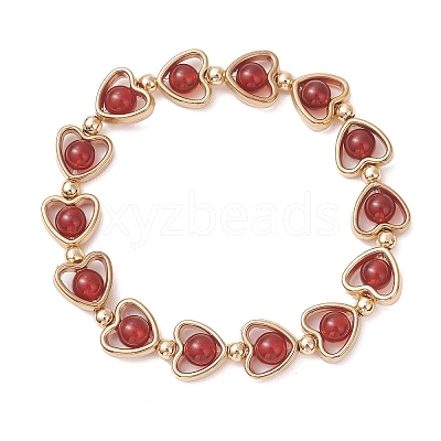 3Pcs Natural Black Onyx & Carnelian & Lapis Lazuli Beads Link Chains Bracelets for Women BJEW-JB13440-1