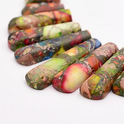 Assembled Gold Line and Imperial Jasper Beads Strands G-P298-K04-1