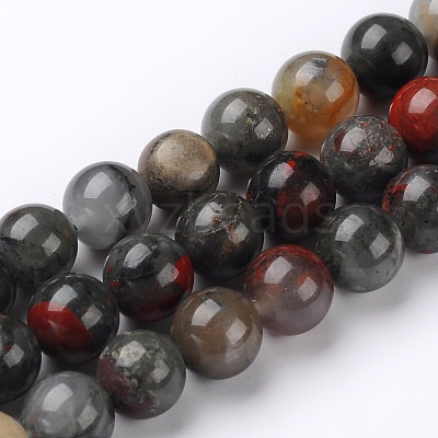 Natural African Bloodstone Beads Strands X-G-L383-06-8mm-1