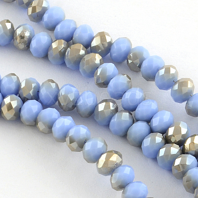 Electroplate Glass Faceted Rondelle Bead Strands X-EGLA-Q056-8mm-10-1