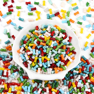 Opaque Colours Glass Seed Beads SEED-N007-P4x8mm-B03-1