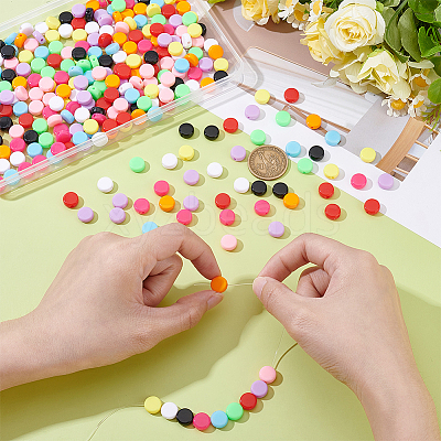 300Pcs 10 Colors Opaque Acrylic Beads MACR-ME0001-11-1