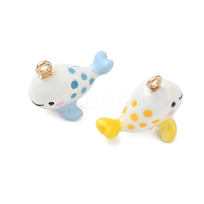 Alloy Enamel Pendants ENAM-F156-09G-1