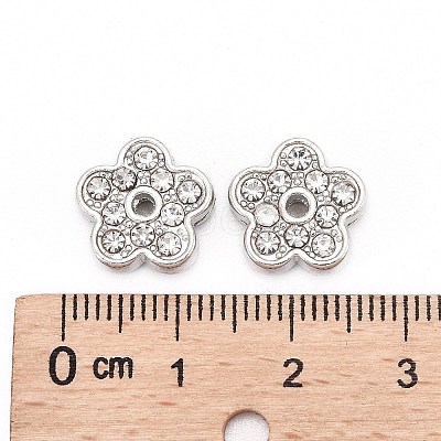 Flower Alloy Rhinestone Slide Charms LS-RSB358-3P-1