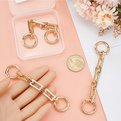 3Pcs Alloy Rectangle Link Bag Extender Chains PURS-BBC0001-05-1