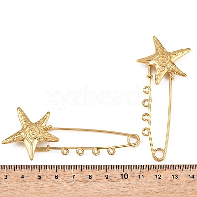 Starfish & Vortex 304 Stainless Steel Safety Pins Brooch Findings SA-CBA098D-16A-G04-1