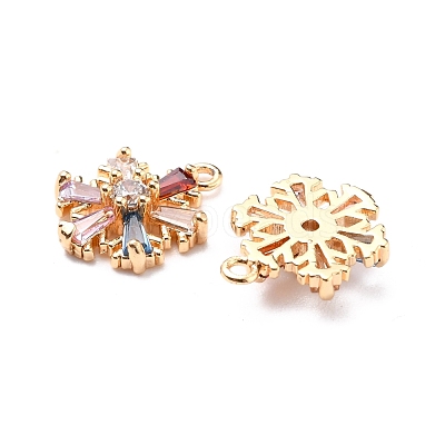 Brass Cubic Zirconia Charms X-KK-Q761-32G-NF-1