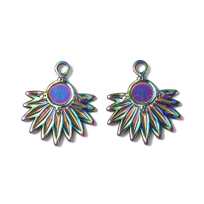 Ion Plating(IP) 304 Stainless Steel Pendant Cabochon Settings STAS-G278-05MC-1