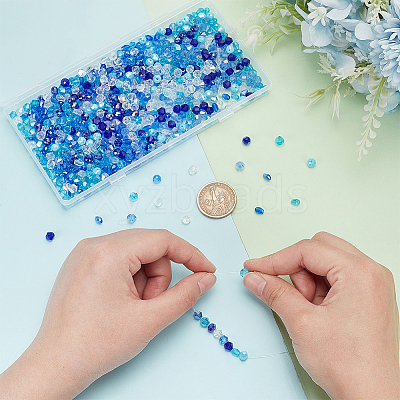 750Pcs 15 Styles Transparent Glass Beads EGLA-PH0001-45-1