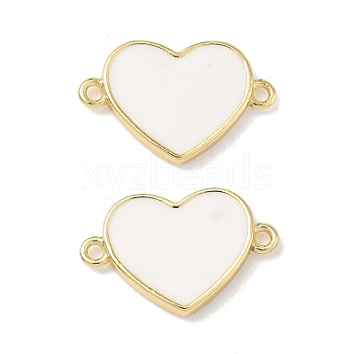 Brass Enamel Heart Links Connector Charms KK-L256-48B-G-1