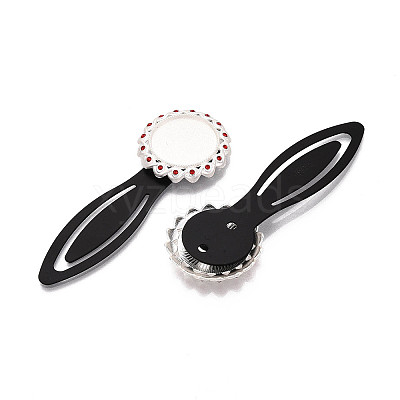 Alloy & Iron Bookmark Cabochon Settings PALLOY-N184-08S-1