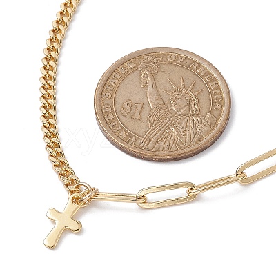 304 Stainless Steel Cross Pendant Necklaces NJEW-JN04617-1