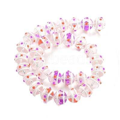 Glass with Enamel Beads Strands GLAA-M047-01B-1