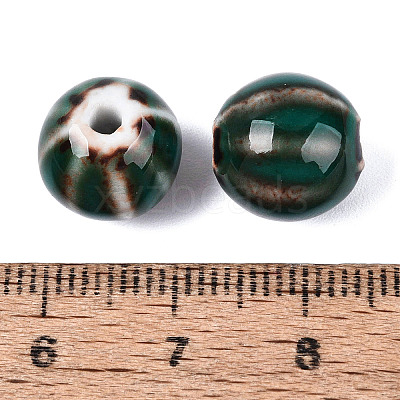 Vintage Porcelain Corrugated Beads PORC-N013-11D-1