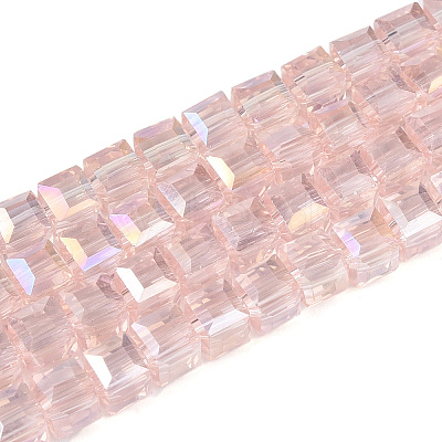 Electroplate Glass Beads Strands EGLA-D018-4x4mm-82-1