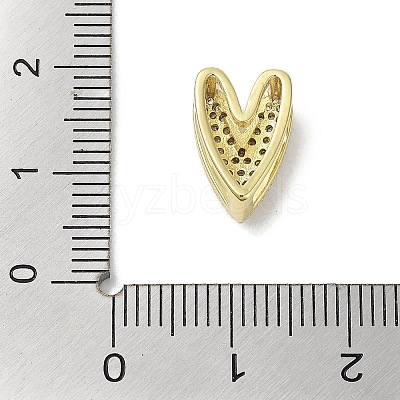 Rack Plating  Brass Micro Pave Clear Cubic Zirconia Slide Charms KK-R163-10G-1