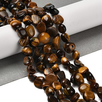 Natural Tiger Eye Beads Strands G-P497-01E-20-1