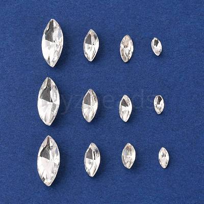80Pcs 4 Style Pointed Back Glass Rhinestone Cabochons RGLA-FS0001-02-1