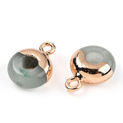 Natural Green Aventurine Flat Round/Donut Charms G-I347-11-1