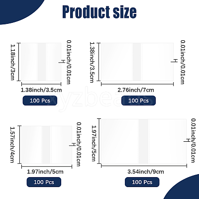 400Pcs 4 Styles PVC Heat Shrink Wrap Bags ABAG-CY0001-03-1