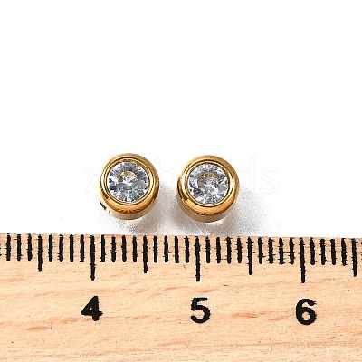 201 Stainless Steel Rhinestone Beads STAS-F318-02G-1