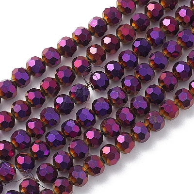 Electroplate Glass Beads Strands EGLA-K015-09E-1