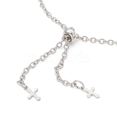 2.5MM 304 Stainless Steel Cable Chain Slider Bracelet Makings AJEW-JB01521-1
