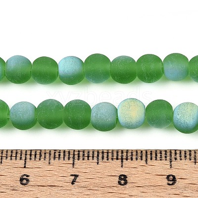 Frosted Transparent Glass Beads Strands GLAA-T032-T6mm-MBB07-1