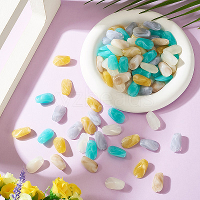 100Pcs 5 Colors Opaque Acrylic Beads OACR-TA0004-98-1
