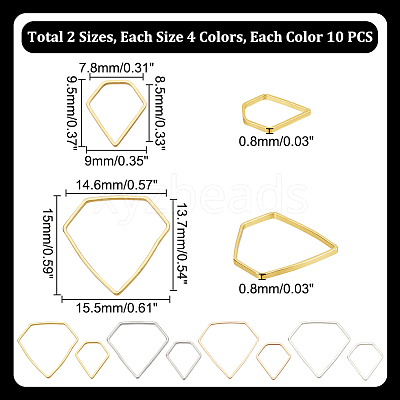 80Pcs 8 Styles Zinc Alloy Linking Rings FIND-GA0004-09-1