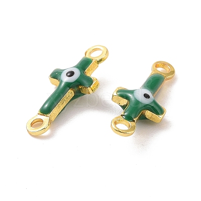 Brass Enamel Connector Charms KK-J302-08G-05-1