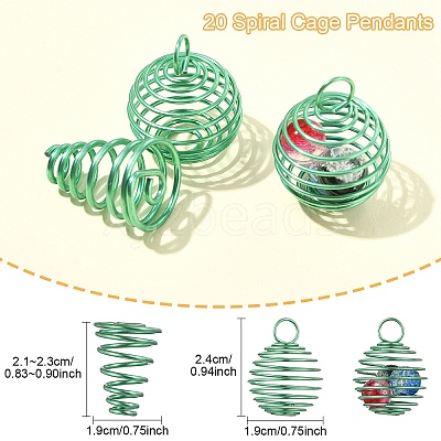 20Pcs 2 Styles Iron Spiral Bead Pendants FIND-YW0007-44-1