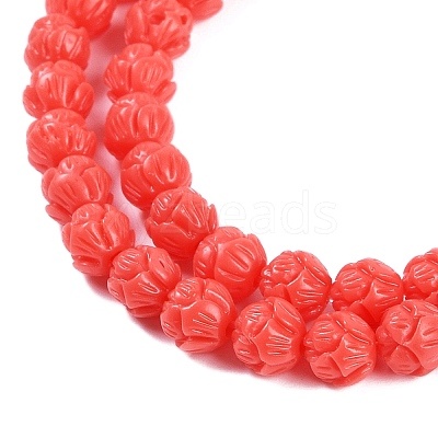 Synthetic Coral Carved Beads Strands CORA-C003-01C-1
