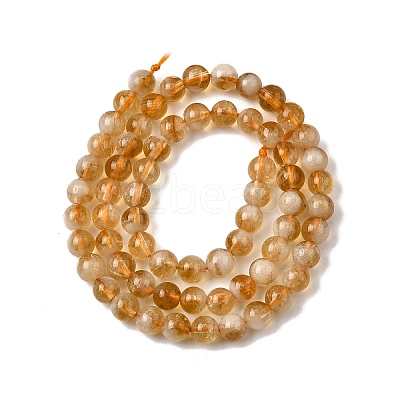 Heated Natural Citrine Beads Strands G-D323-A01-6mm-A-1