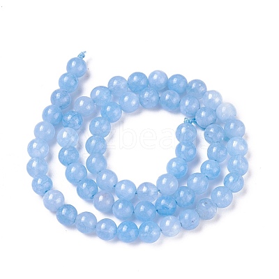 Natural White Jade Beads Strands X-G-I222-6mm-02-1