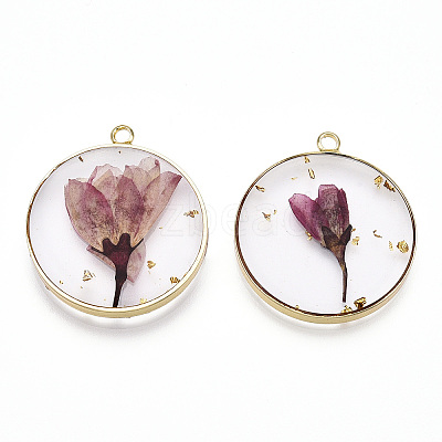 Transparent Clear Epoxy Resin Pendants RESI-L036-12G-03-1