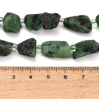 Raw Rough Natural Ruby in Zoisite Beads Strands GG-CBA0B77-A14-01-1