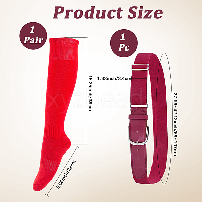 1 Pair Polycotton Solid Color Football Socks AJEW-CL0001-33B-1