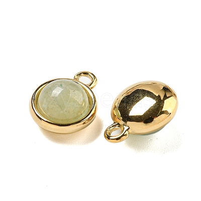 Natural Green Aventurine Half Round Charms STAS-L080-009G-03-1