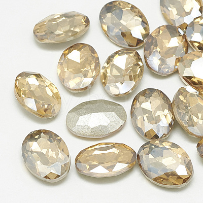 Pointed Back Glass Rhinestone Cabochons RGLA-T080-13x18mm-06-1