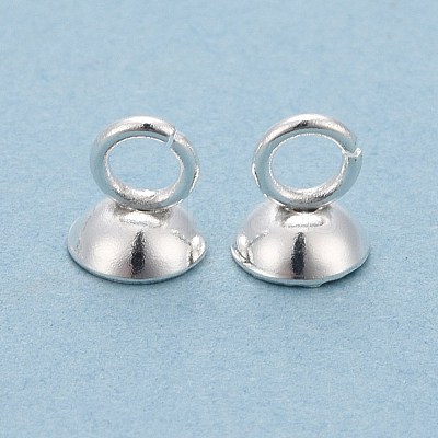 201 Stainless Steel Bead Cap Pendant Bails STAS-L244-27C-S-1