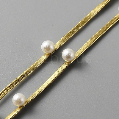 Polyester with ABS Beads Ribbon OCOR-WH0067-62A-1